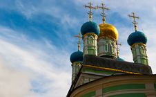 Orthodox Domes Of Russian Church And Cloud On Sky Stock Image Orthodox Domes Of Russian Church And Cloud On Sky Stock Image