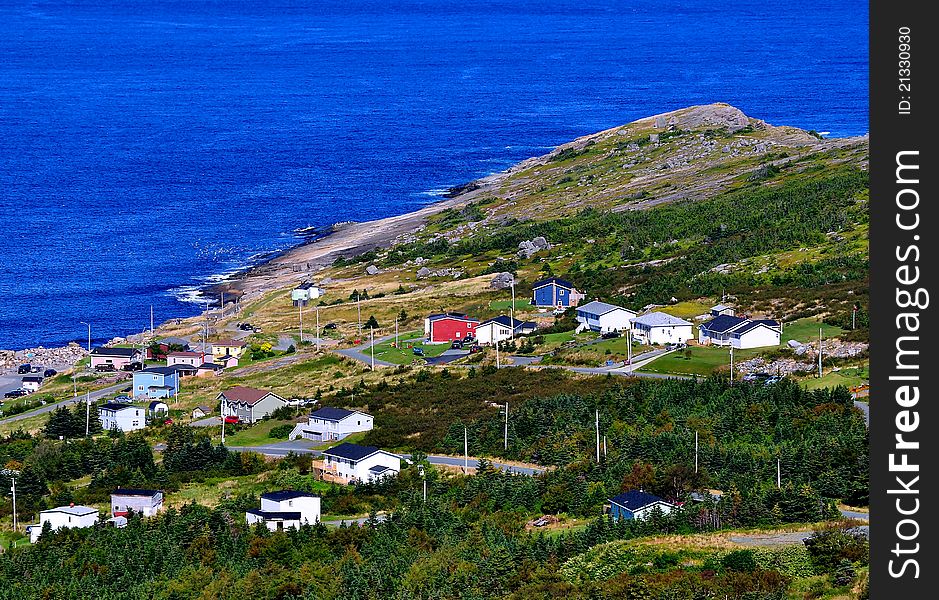 One of many spectacular coastal villages on the Eastern shores of the province of Newfoundland in Canada. One of many spectacular coastal villages on the Eastern shores of the province of Newfoundland in Canada