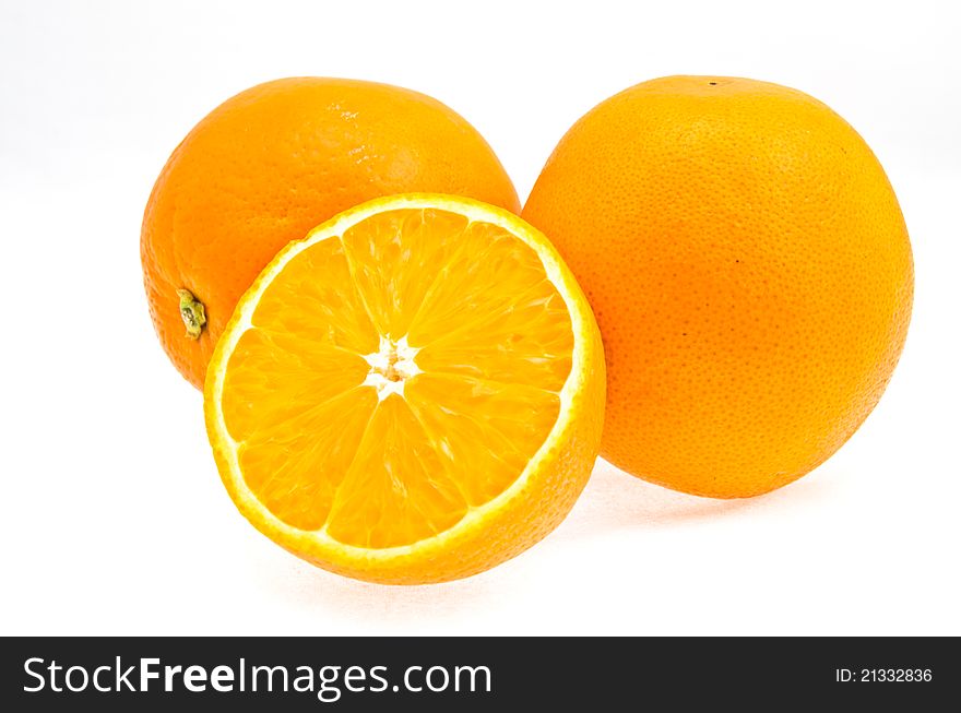 Oranges isolated on white backgriund