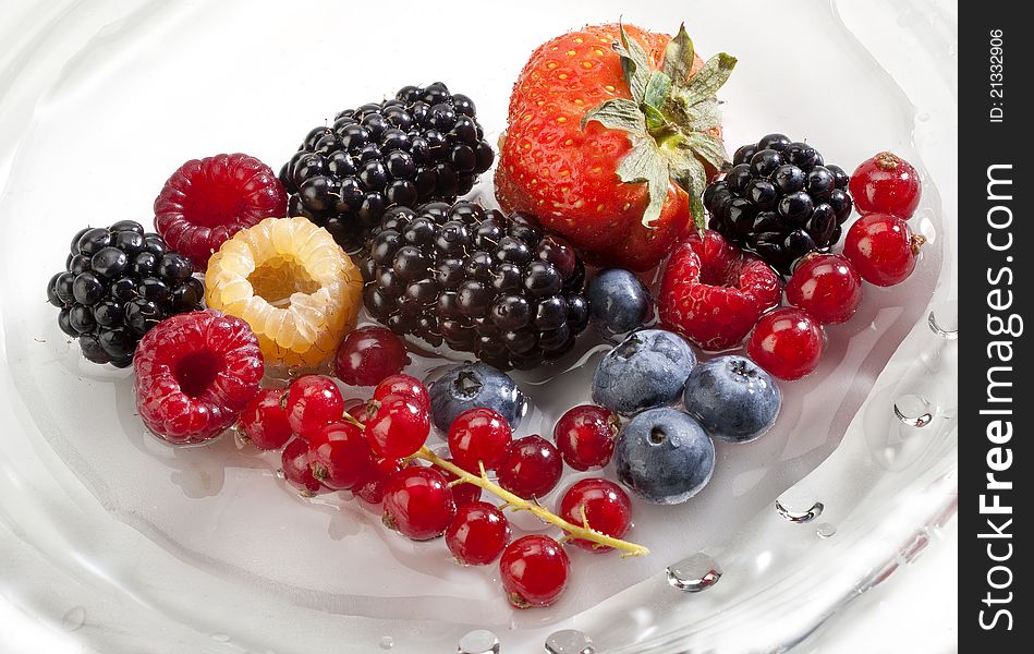 White dish of color fruit