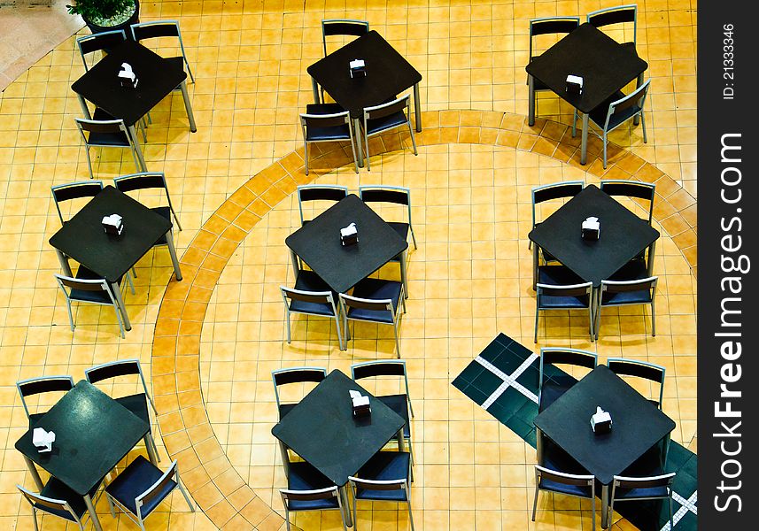 Row Of Table In Cafeteria
