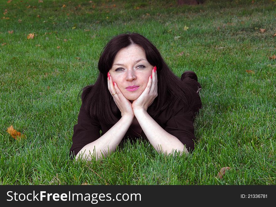 Portrait women relax nature outdoors in park. Portrait women relax nature outdoors in park