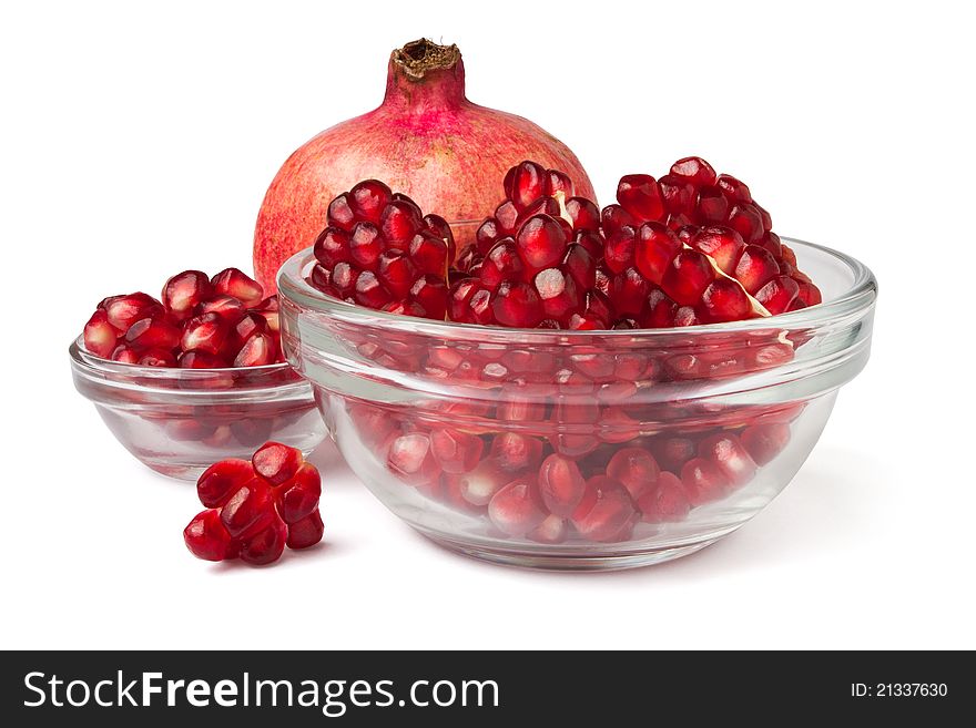 Pomegranate seeds in a bowl