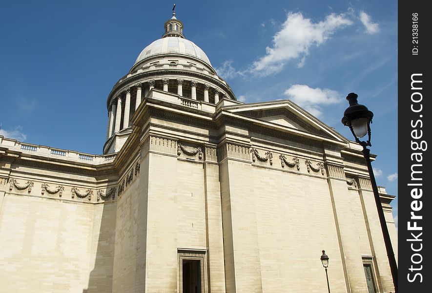 A view of the Pantheon in Paris. A view of the Pantheon in Paris