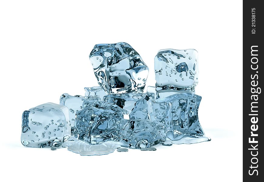 Ice cubes on white background. Ice cubes on white background
