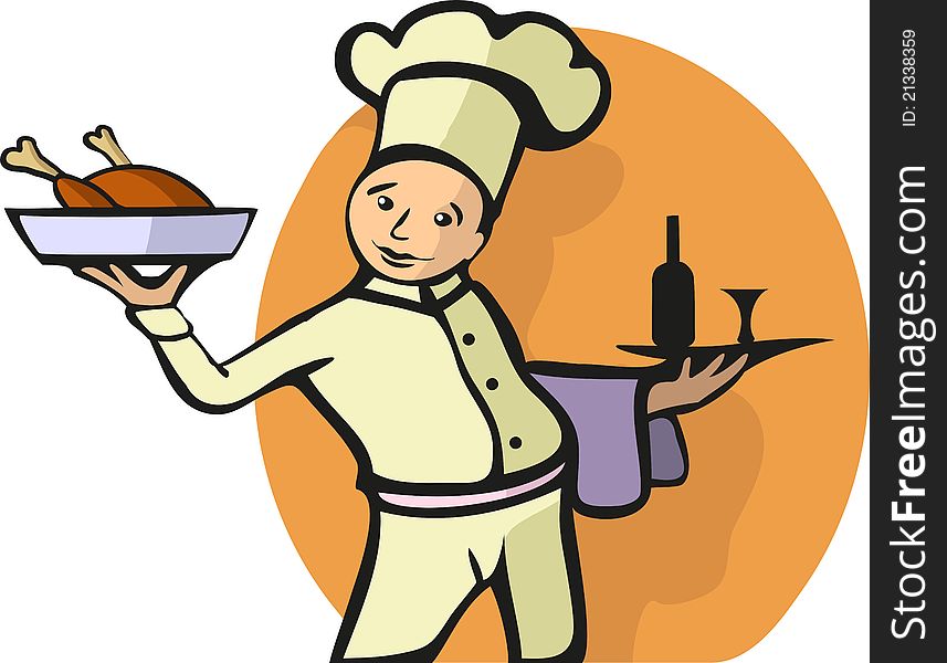 Avector illustration of a chef. All objects are separated, the can be scaled, edited or recolored for 5 minutes. Avector illustration of a chef. All objects are separated, the can be scaled, edited or recolored for 5 minutes