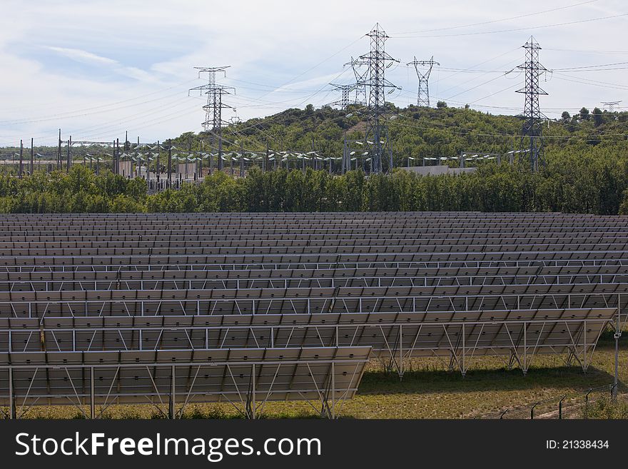 Large photovoltaic power plant in southern france. Large photovoltaic power plant in southern france