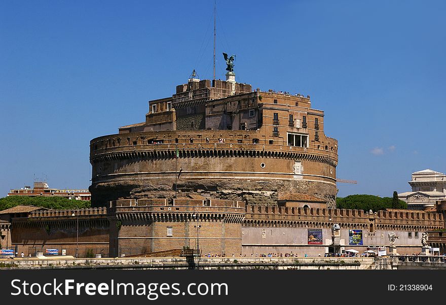 Rome, Italy. View of famous Castel Sant' Angelo.