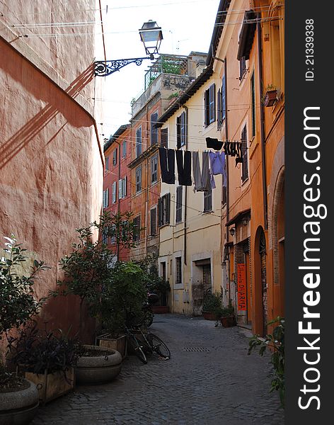 Narrow little alley in Rome. Narrow little alley in Rome