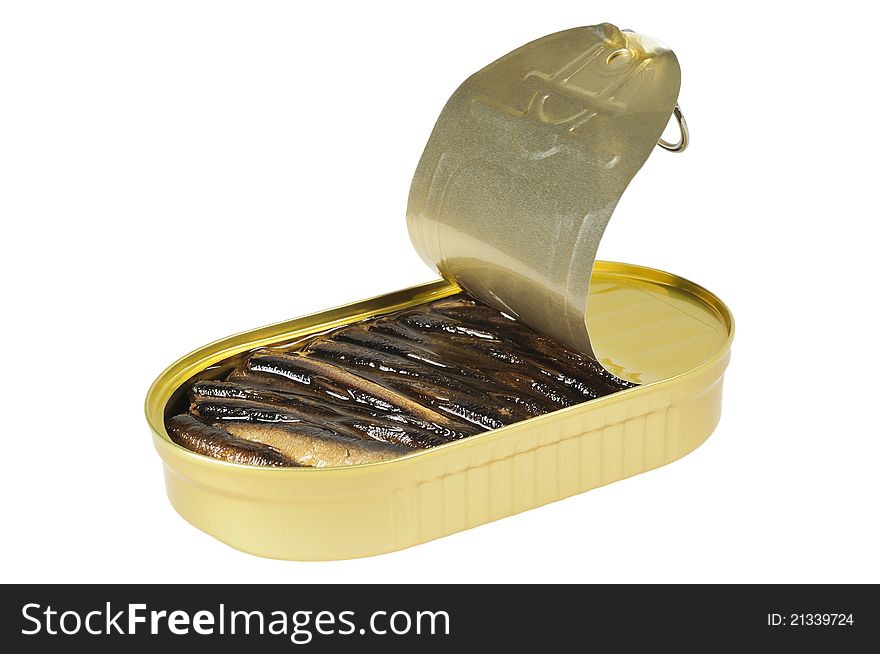 Opened Metal Can  With  Fish