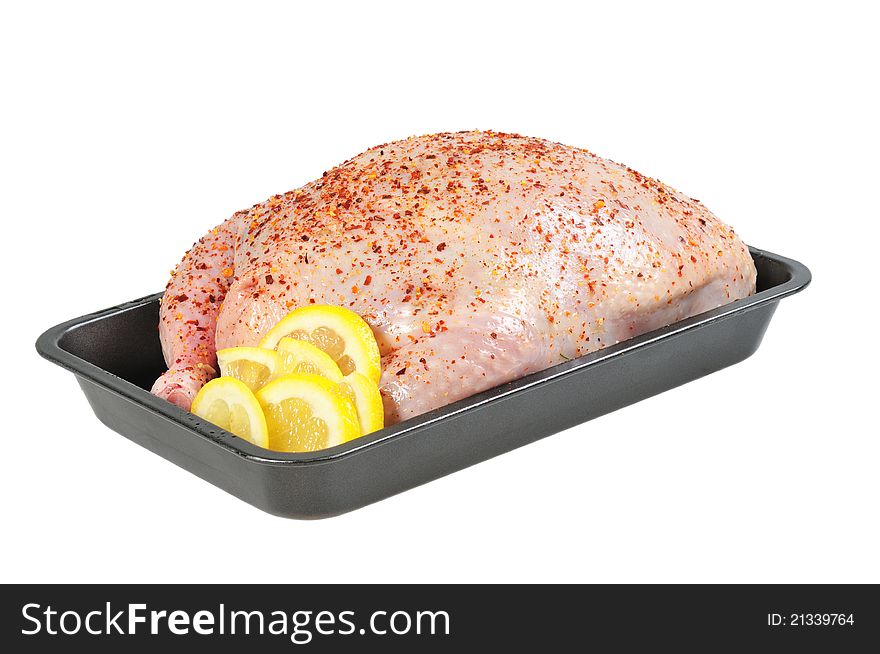 Stuffed chicken  on a baking sheet