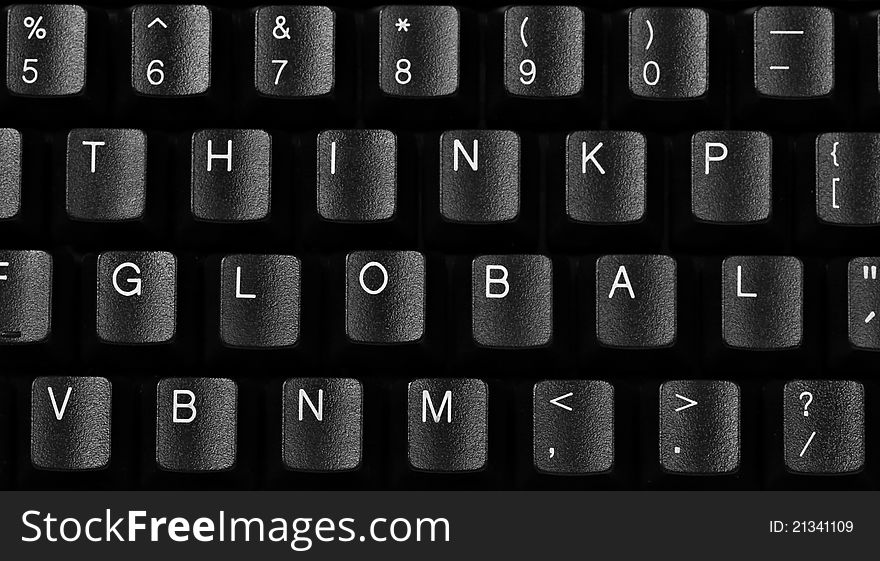 Keyboard quotes, keys shuffled to spell out key business ideas