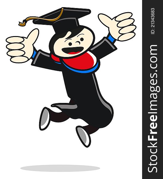 Illustration of success graduate character created by vector