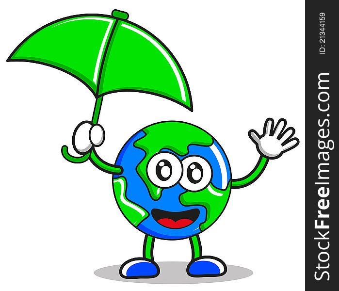 Illustration Of Umbrella Earth
