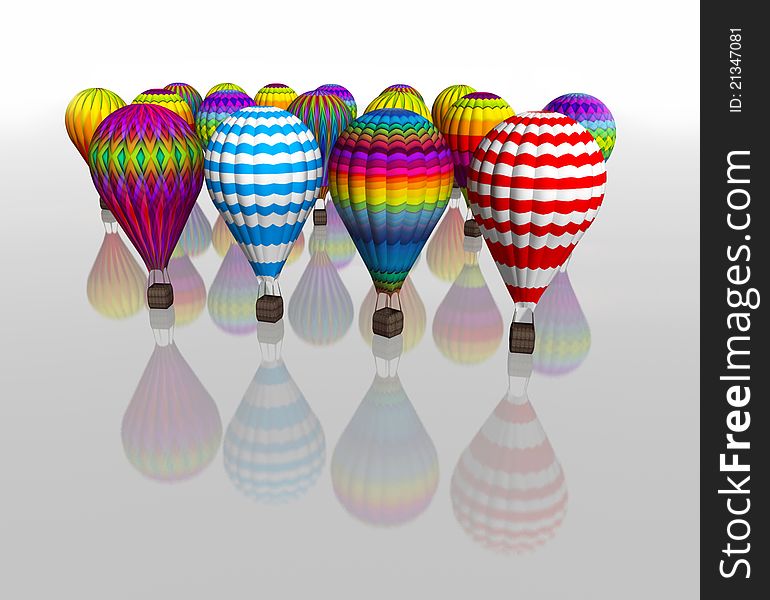 Hot Air Balloons - 3D Render by me