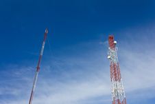 Antennas Transmit And Receive Signals. Stock Photo