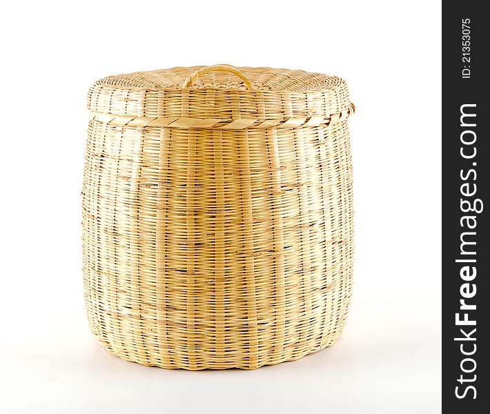 Studio shot of Wicker basket.  on white background. Studio shot of Wicker basket.  on white background.