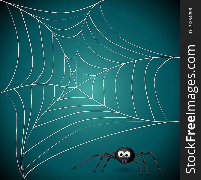 Vector picture with spider net