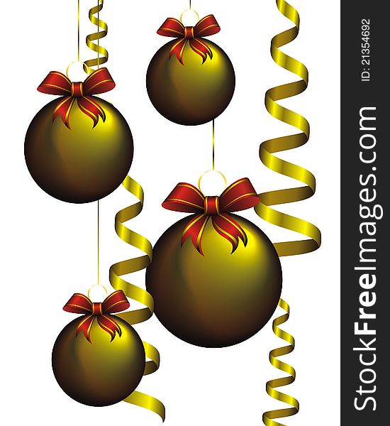 New year and christmas golden decorations. New year and christmas golden decorations