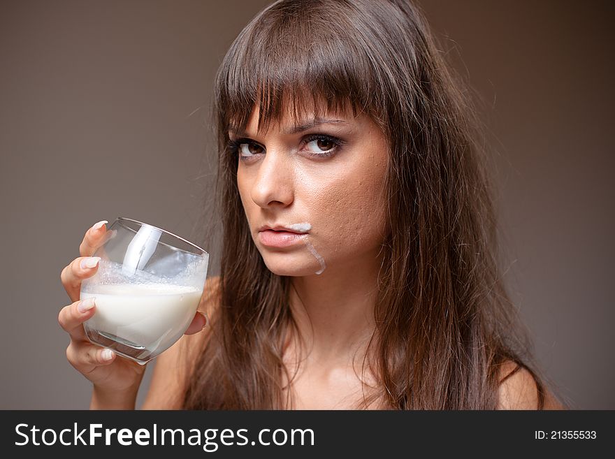 Girl Drinking Milk