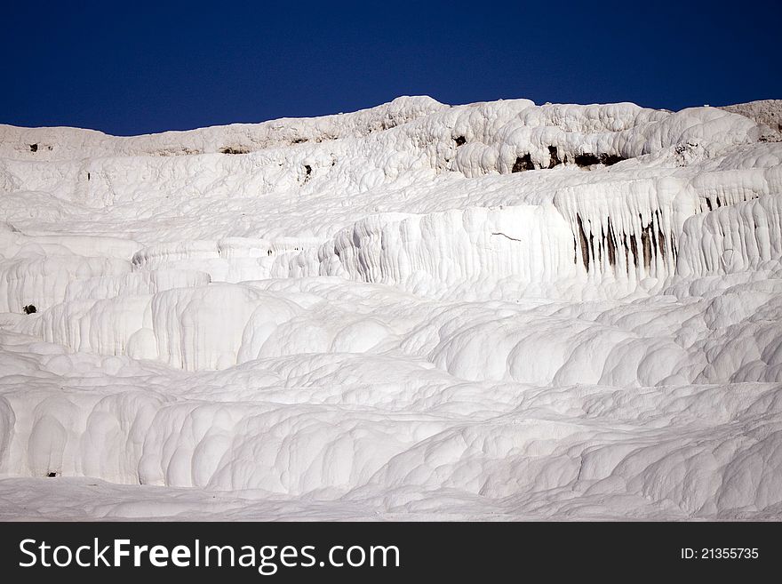 Travertine terraces in Pamukkale, Turkey