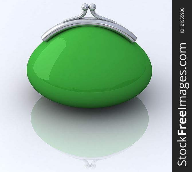 Green purse 3d