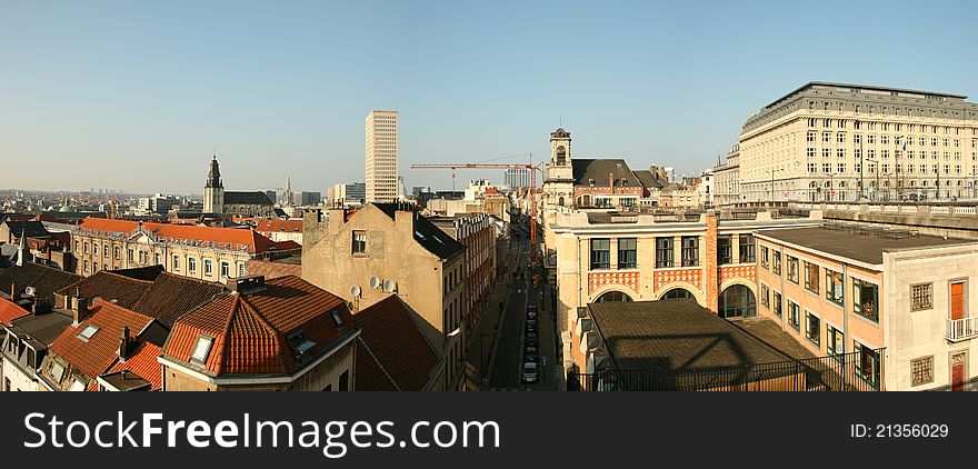 Panoramic view of Brussels, Belgium. Panoramic view of Brussels, Belgium.