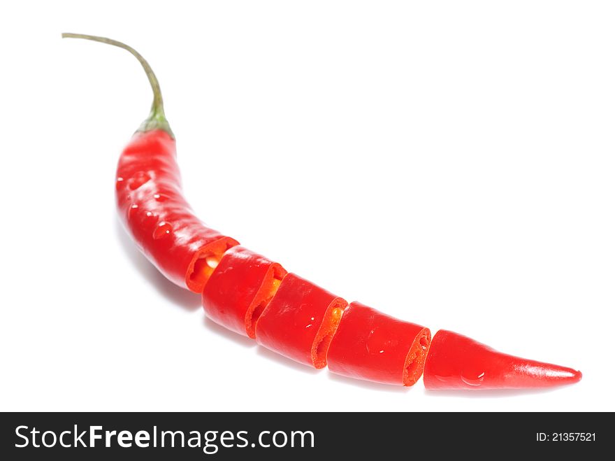 Cayenne- red peppers cut into pieces. Cayenne- red peppers cut into pieces