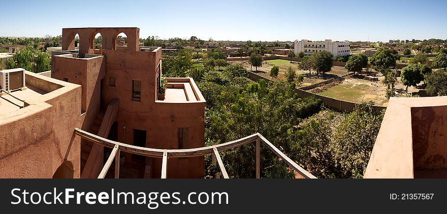 Panoramic view of Moroccan architecture