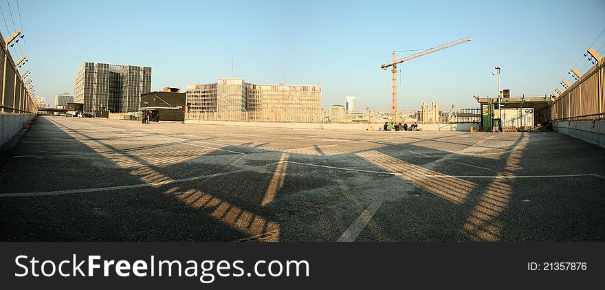 Panoramic Parking in Brussels, Belgium. Panoramic Parking in Brussels, Belgium.