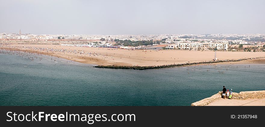 Rabat Beach during the summer, Morocco.