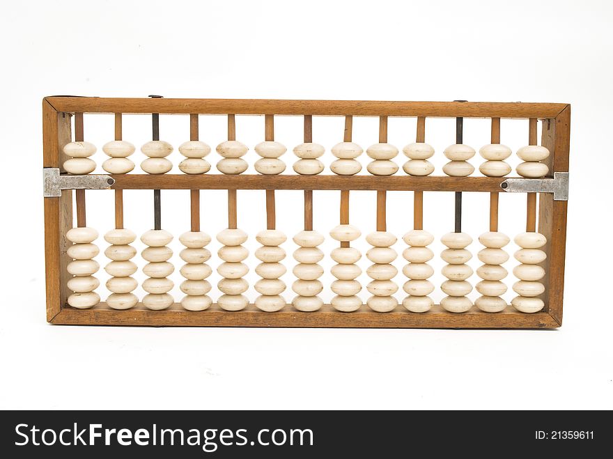 Old chinese abacus isolate on white background