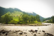Mountain Landscape With A River Royalty Free Stock Photo