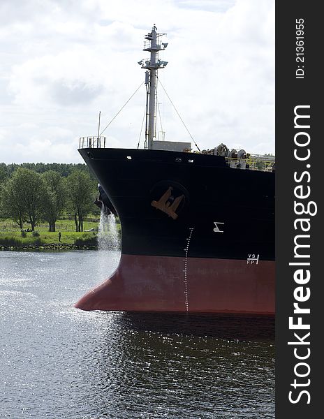 Detail of cargo ship in the port