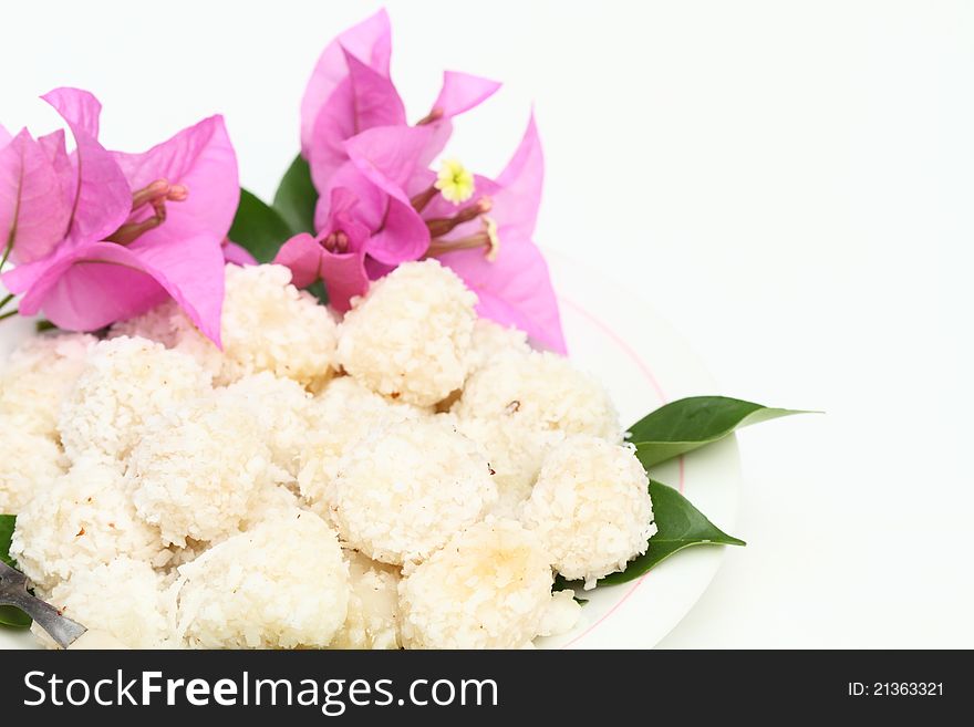 Thai traditional dessert made from flour and coconut