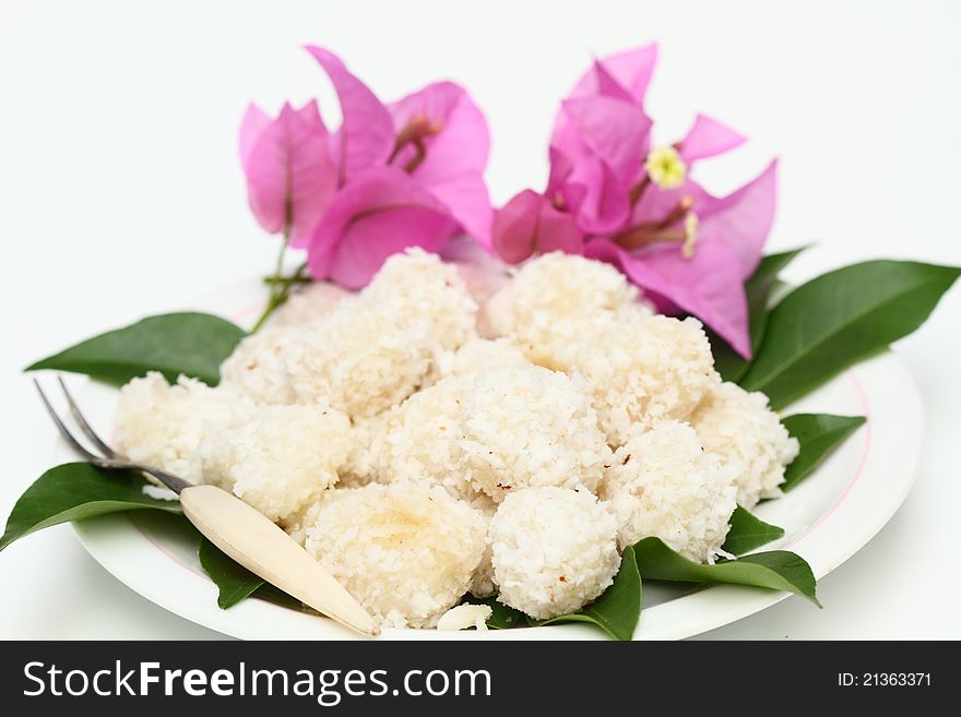 Thai traditional dessert made from flour and coconut