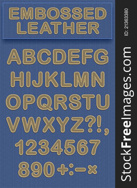 Font Embossed Leather