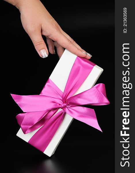 Gift Box With And Woman S Hand