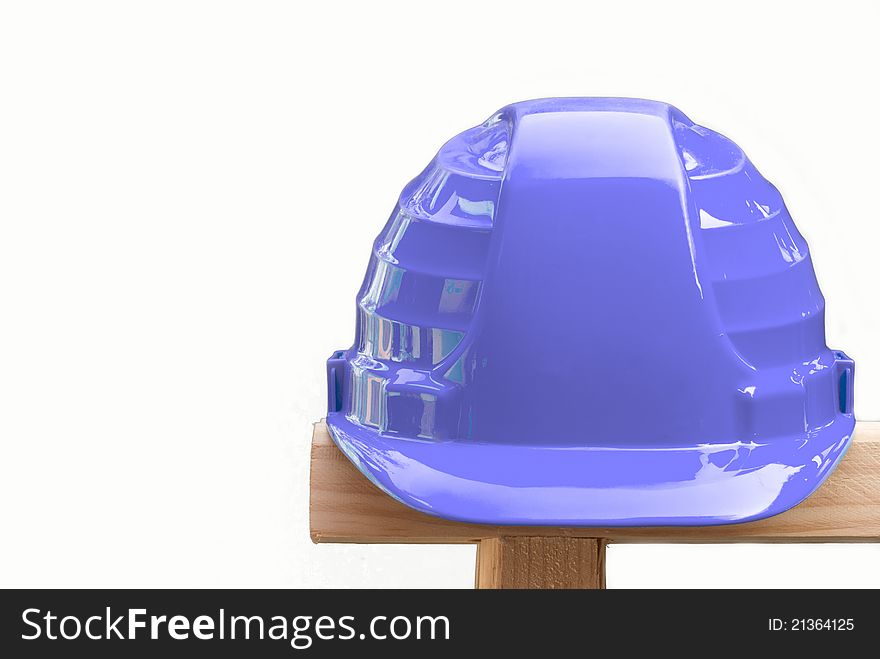 Blue builder helmet on background. Blue builder helmet on background