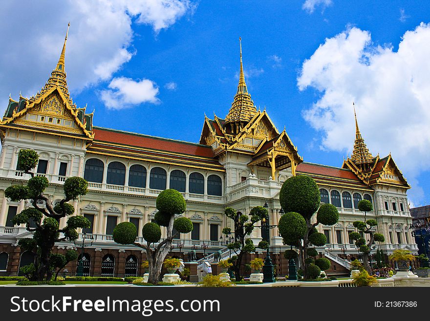 Royal palace in Watphrakrew of Thailand