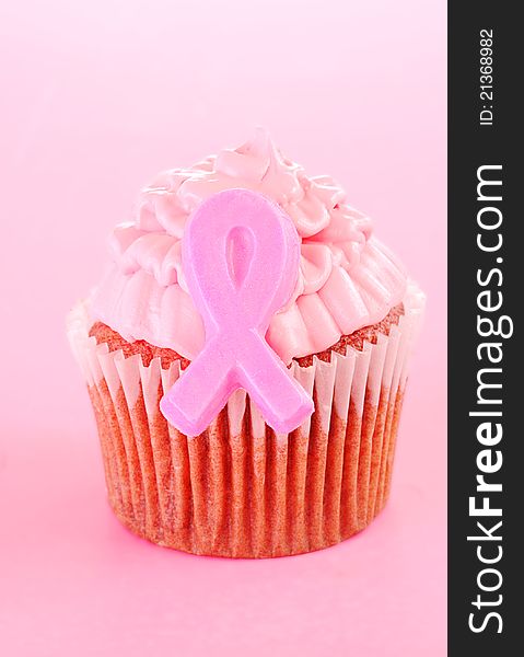 Pink Ribbon Cupcake