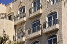 Living House Facade In Jerusalem. Royalty Free Stock Image