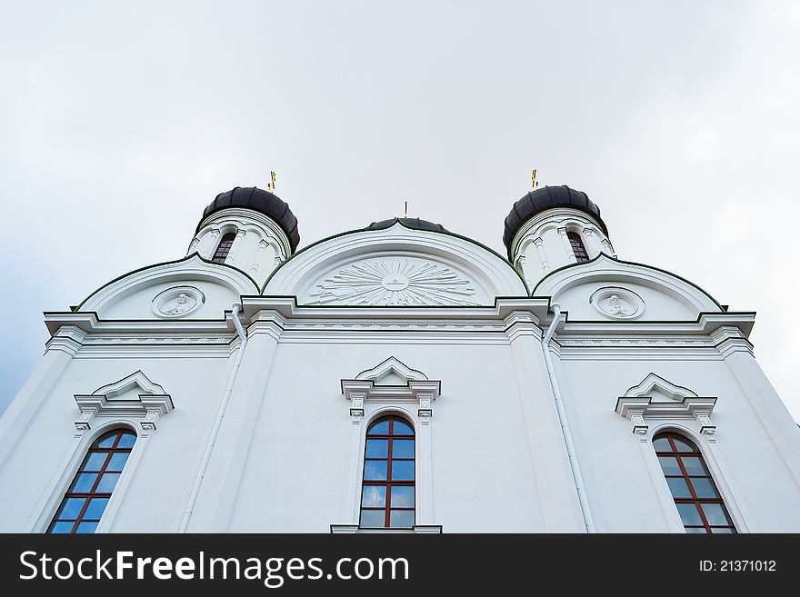 View of orthodox church in Pushkin, Russia . View of orthodox church in Pushkin, Russia .