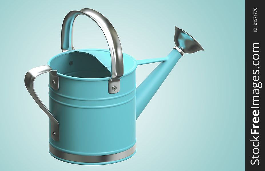 3D Watering Can Blue