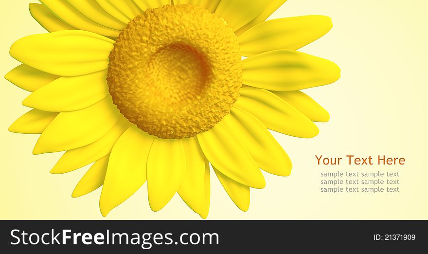 3D Sunflower And Background