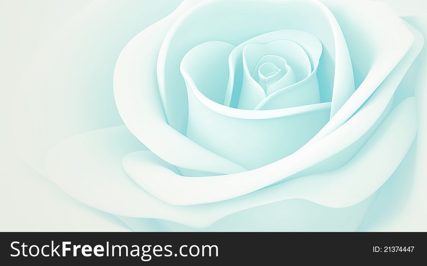 3D Light Blue Rose