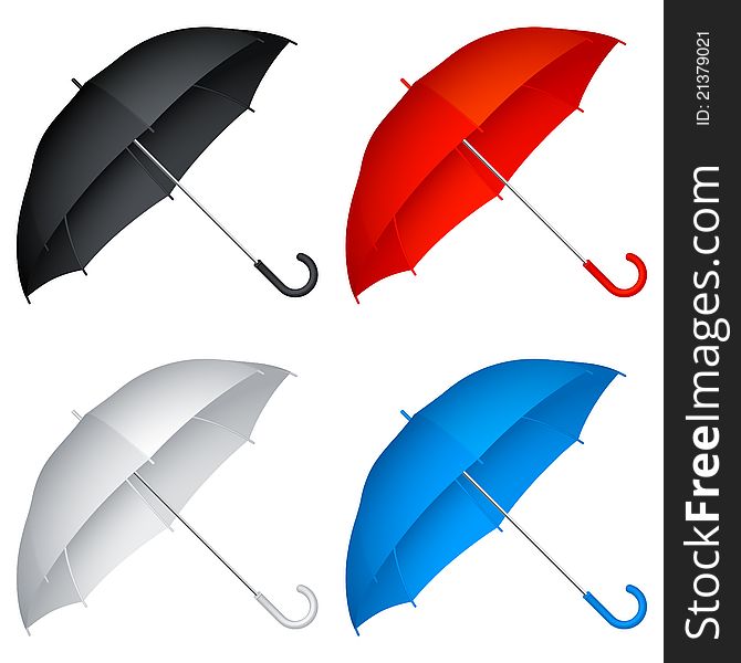 Set of 4 color umbrellas.