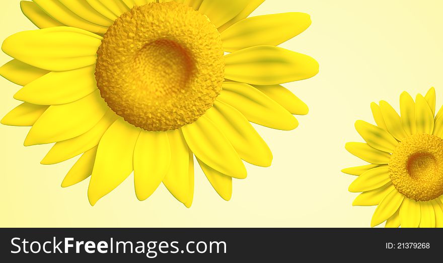 Background of sunflower illustration model 3d. Background of sunflower illustration model 3d