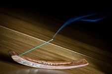 Incense On Wood Royalty Free Stock Photography