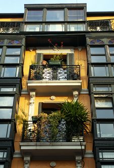 Colourful Facades In Bilbao. Royalty Free Stock Photos Colourful Facades In Bilbao. Royalty Free Stock Photos